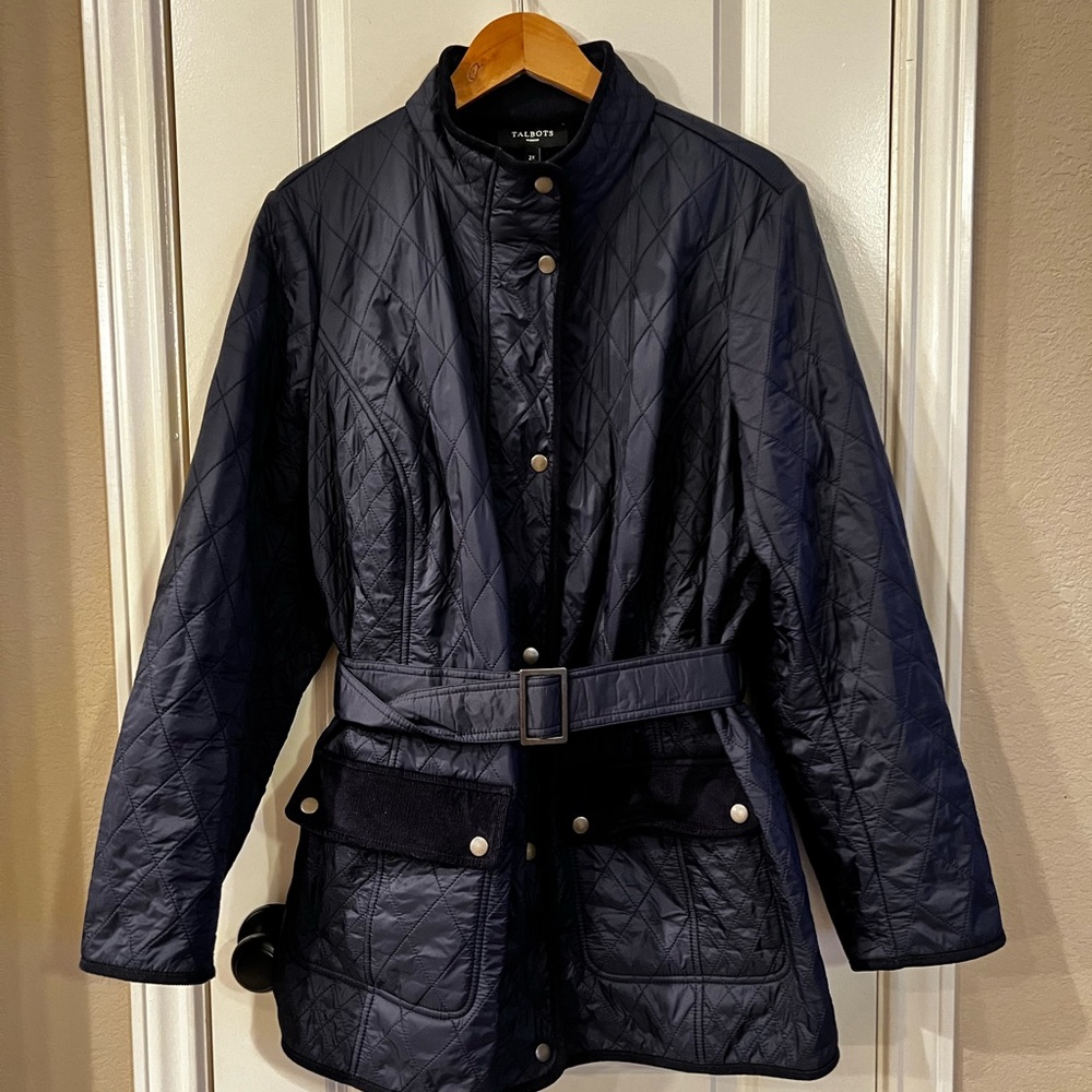 Talbots Women's Quilted Riding Jacket Blue 2X - Picture 13 of 16